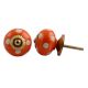 Orange Polka Dot Ceramic Cabinet Knob